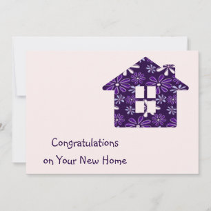 Simple Purple Blush Congrats on Your New Home Card