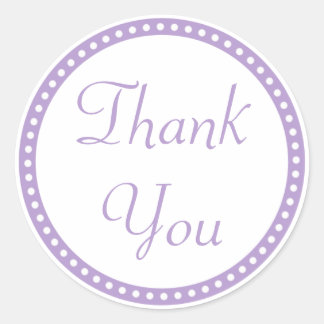 Simple Purple Border Thank You Stickers