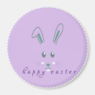 Simple Purple bunny Easter Classic Round magnet