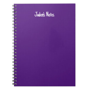 Simple Purple Cover Personal Name Writing Notebook