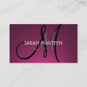 Simple purple fade monogram custom cards