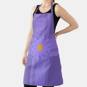 Simple Purple Flower on Cross Modern Apron
