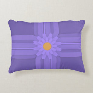Simple Purple Flower on Cross Modern Decorative Cushion