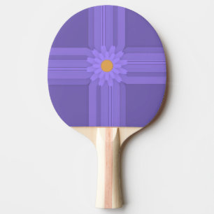 Simple Purple Flower on Cross Modern Ping Pong Paddle