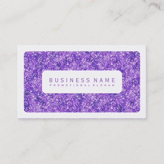 Simple Purple Glitter Business Card (Front)