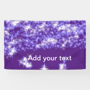 Simple purple glitter sparkle stars add your text banner