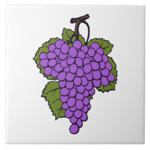 Simple Purple Grape Cluster  Fruit Ceramic Tile