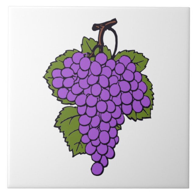 Simple Purple Grape Fruit Food Wine Ceramic Tile (Front)