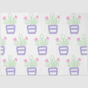 Simple purple green cactus glitter sparkle custom  tissue paper