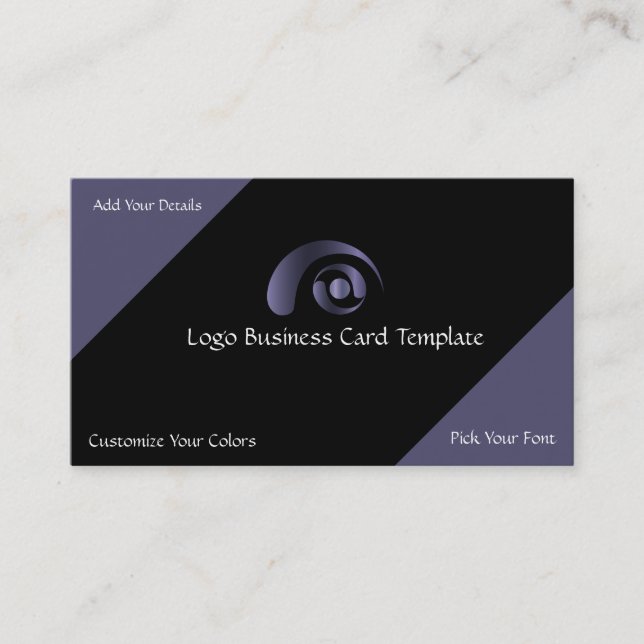 Simple Purple Logo Business Card (Front)
