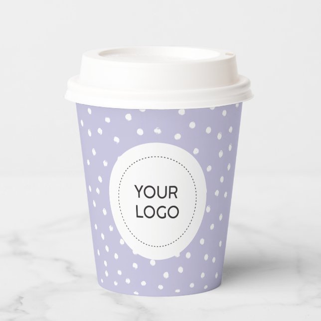 Simple Purple Minimal Business Logo Custom Paper Cups (Front)