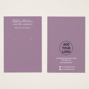 Simple purple minimal jewellery earring display