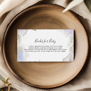 Simple Purple Minimalist Baby Shower Book Request Enclosure Card