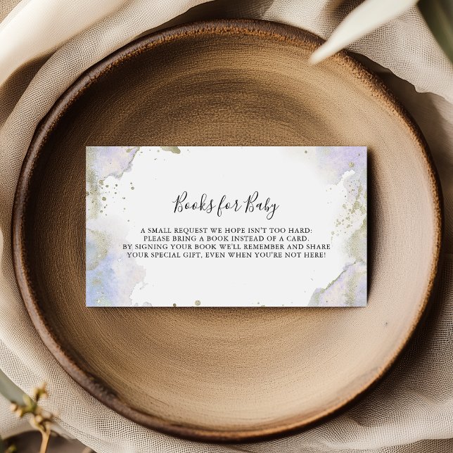 Simple Purple Minimalist Baby Shower Book Request Enclosure Card (Creator Uploaded)
