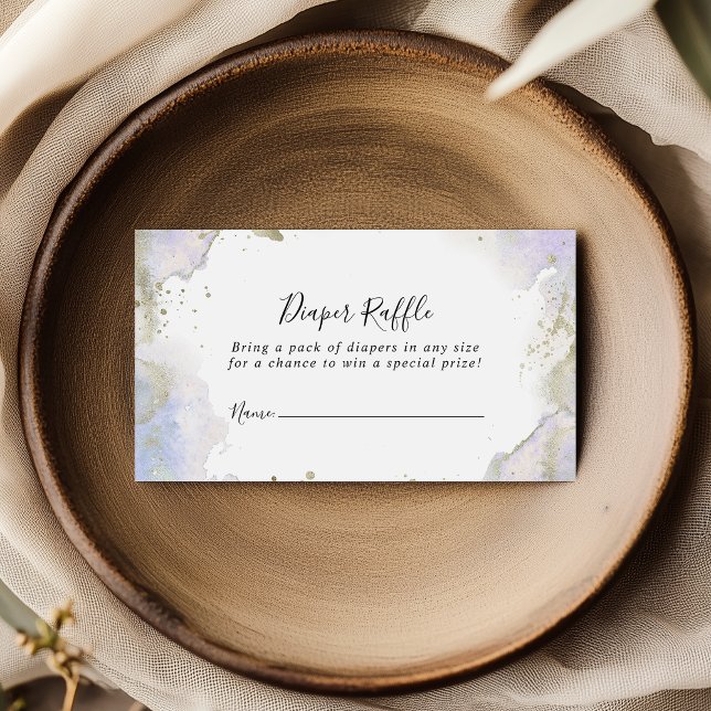 Simple Purple Minimalist Diaper Raffle Ticket Enclosure Card (Creator Uploaded)