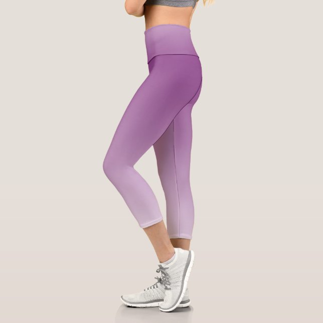 Simple Purple Ombre Capri Leggings (Left)