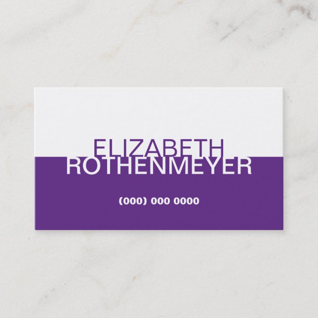 Simple Purple Panel Business Card (Front)