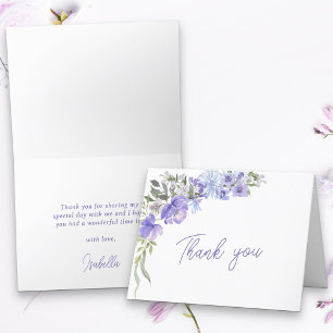 Simple Purple Peri Floral Thank You Card