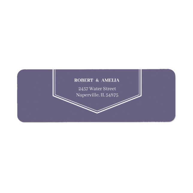 Simple Purple Personalised Return Address Label (Front)