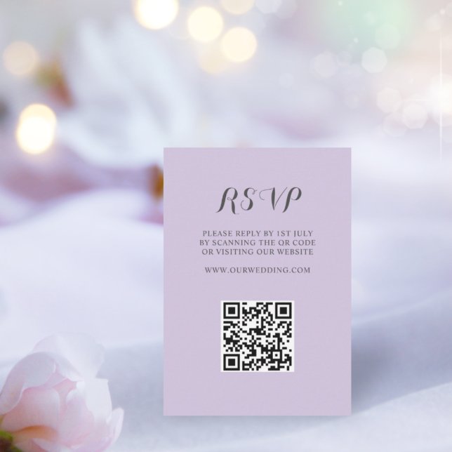 Simple Purple QR Code RSVP Wedding (Creator Uploaded)