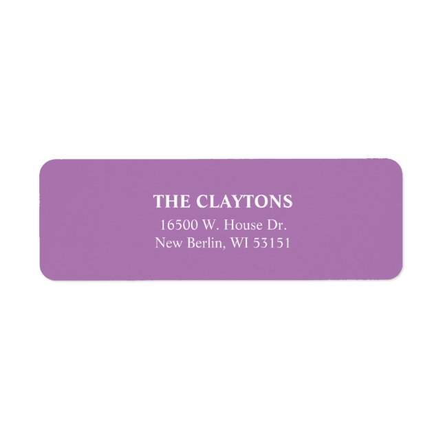 Simple Purple Return Address Labels (Front)