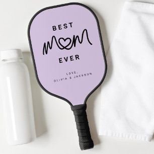 Simple Purple Script Cute Modern Best Mum Ever Pickleball Paddle