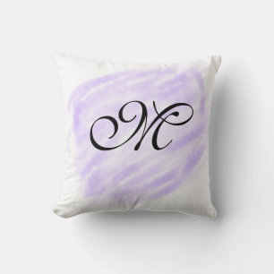 simple purple watercolor splashes pastel add name cushion