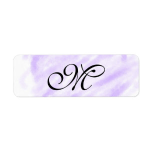 simple purple watercolor splashes pastel add name return address label