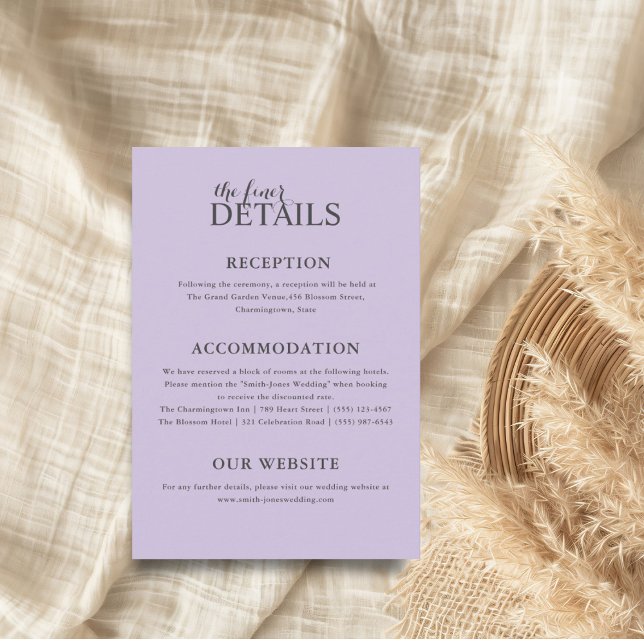 Simple Purple Wedding Details  Enclosure Card (Creator Uploaded)