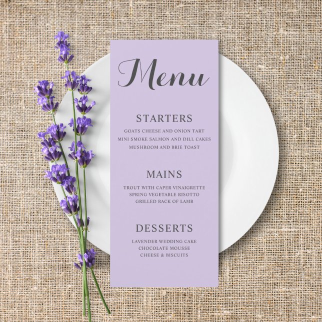Simple Purple Wedding Menu (Creator Uploaded)