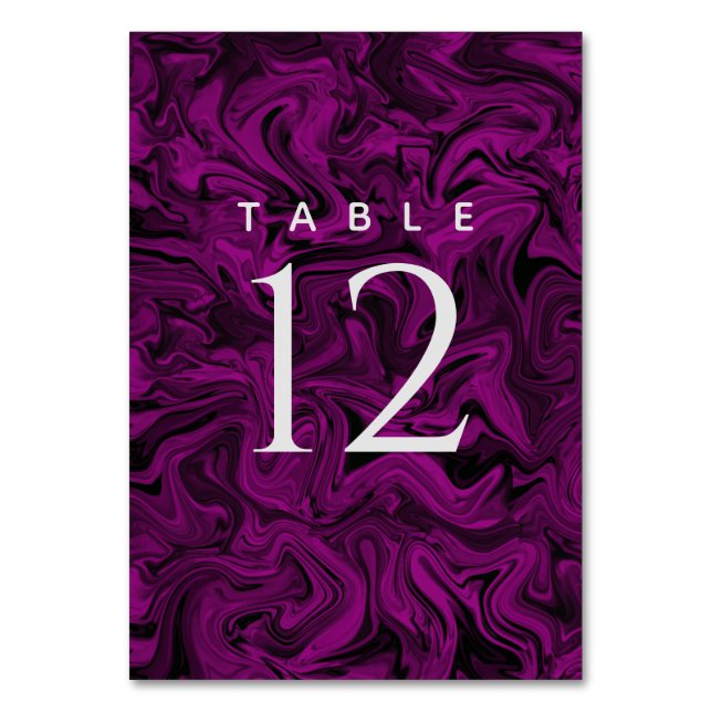 Simple Purple Wedding Table Number (Front)