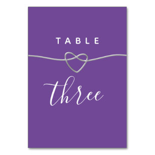 Simple Purple Wedding Table Number
