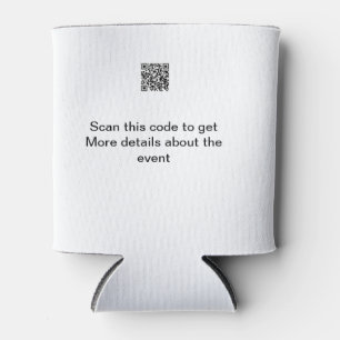 Simple Q R code scan business event template atext Can Cooler