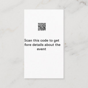 Simple Q R code scan business event template atext Card