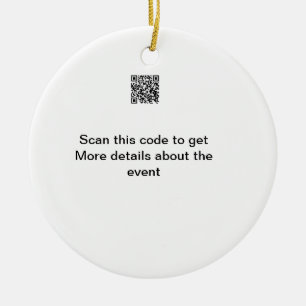 Simple Q R code scan business event template atext Ceramic Ornament