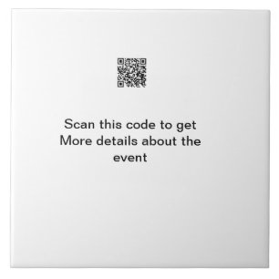 Simple Q R code scan business event template atext Ceramic Tile