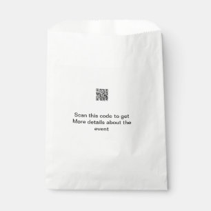 Simple Q R code scan business event template atext Favour Bag