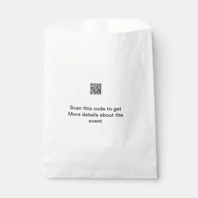 Simple Q R code scan business event template atext Favour Bag (Front)
