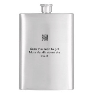 Simple Q R code scan business event template atext Hip Flask