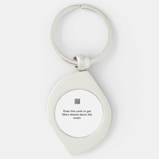 Simple Q R code scan business event template atext Key Ring (Front)