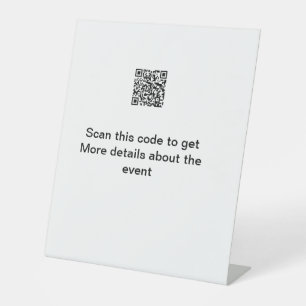 Simple Q R code scan business event template atext Pedestal Sign