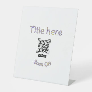 Simple Q R code scan business event template atext Pedestal Sign