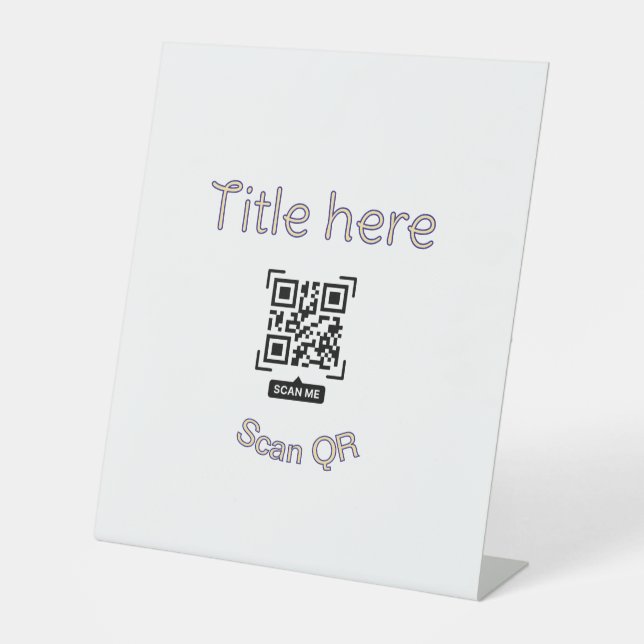 Simple Q R code scan business event template atext Pedestal Sign (Front)