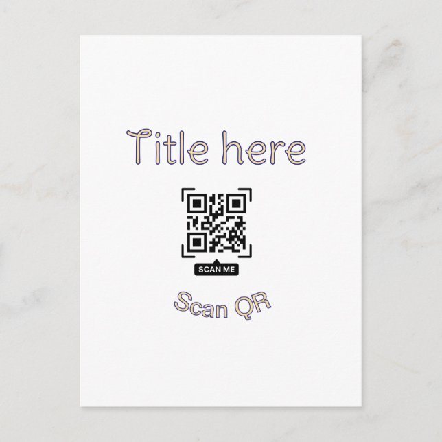 Simple Q R code scan business event template atext Postcard (Front)