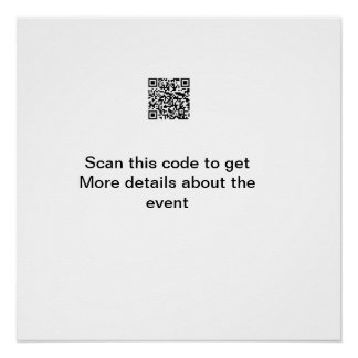 Simple Q R code scan business event template atext Poster