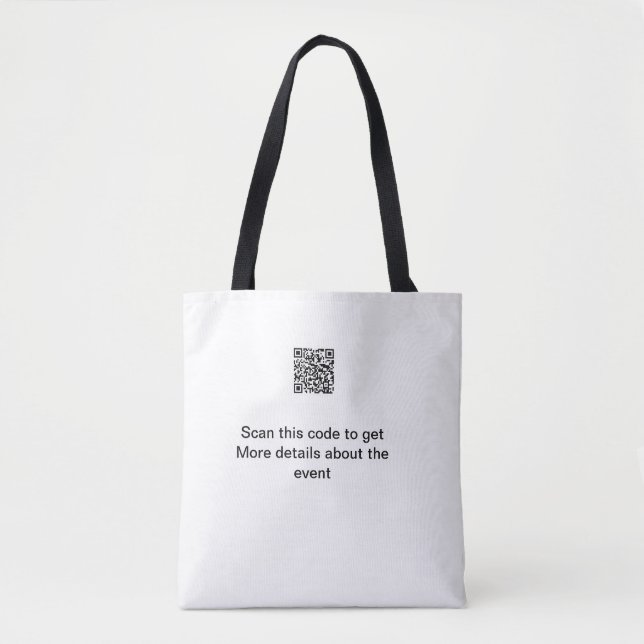 Simple Q R code scan business event template atext Tote Bag (Front)