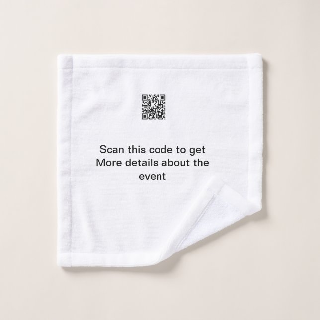 Simple Q R code scan business event template atext Wash Cloth (Wash Cloth)