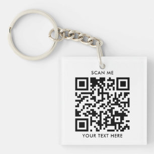 Simple QR Code Business Logo Acrylic Key Ring