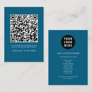 Simple QR Code Business Logo Minimalist Card