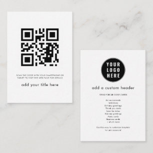 Simple QR Code Business Logo Trendy Custom Card
